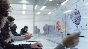 Estudiants de 2n de Màrqueting i Publicitat del Centre d’Estudis Politècnics participant en un taller sobre neuromàrqueting impartit pel professorat de l’EUNCET.