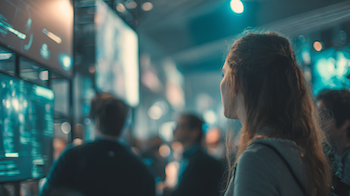 Estudiants dels cicles DAM i DAW del Centre d’Estudis Politècnics assistint al Talent Arena per conèixer tendències en IA i sector IT i fer networking amb empreses.